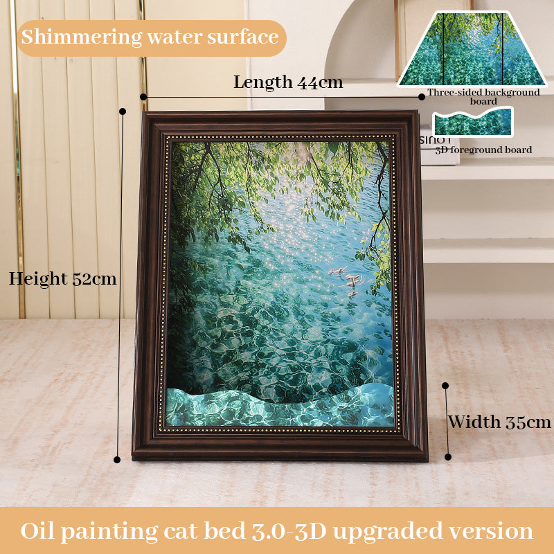 3D Mona Lisa Cat Scratcher with Removable Oil Painting Frame