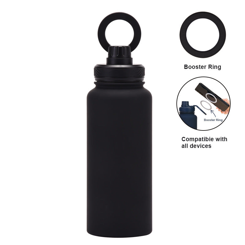 Magnetic Phone Holder Outdoor Large Capacity 1L Wide-Mouth Insulated Stainless Steel Sports Water Bottle