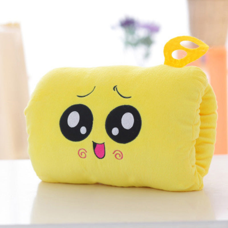 Animated nap pillow, warm hand cover, cylindrical cushion, creative hand warmer, girls' plush toy