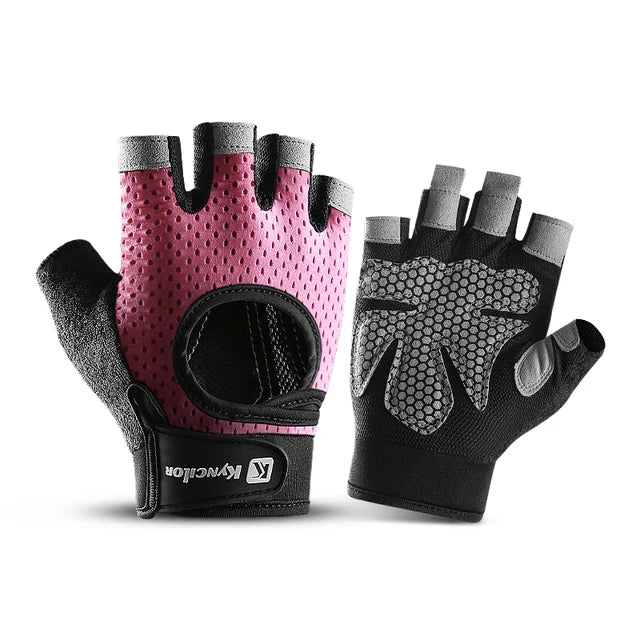 Outdoor sports fitness gloves anti slip and wear-resistant silicone half finger exposed riding gloves