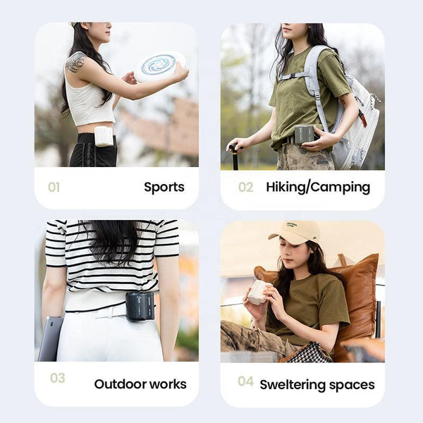 4500mah Portable Usb Mini Hanging Waist Fan Small Electric Personal Belt Clip Fan For Sport Personal Handheld Cooling Fan