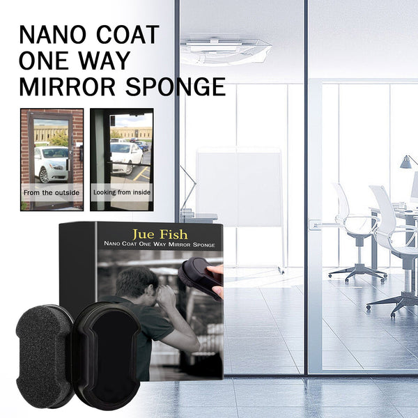 Nano Coat One Way Mirror Sponge, Car Windshield Bathroom Office Floor-To-Ceiling Window Glass Nanosponge Wipe