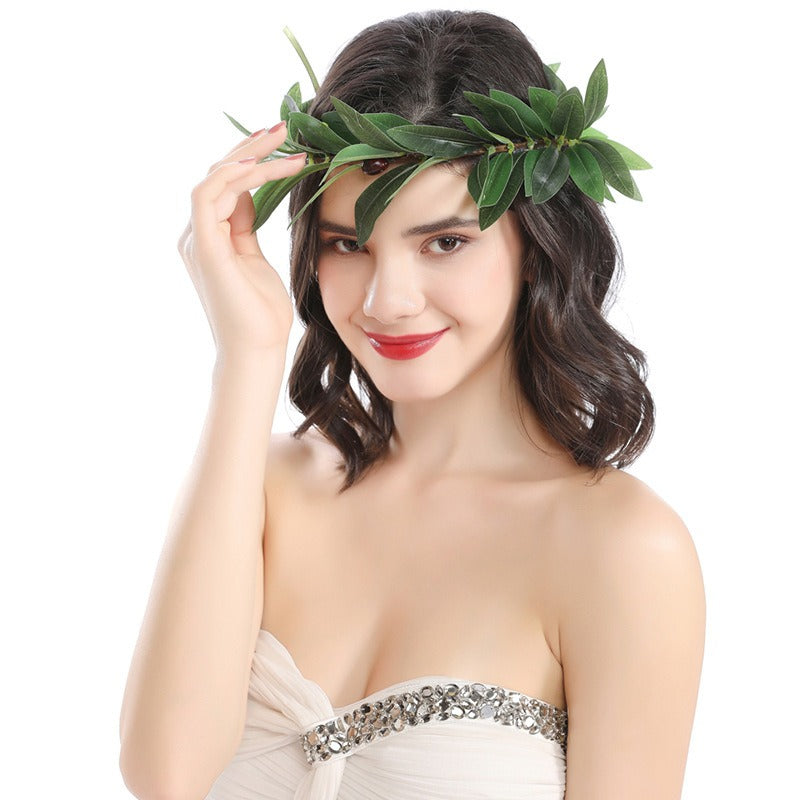 Olive leaf wreath berry olive branch headdress