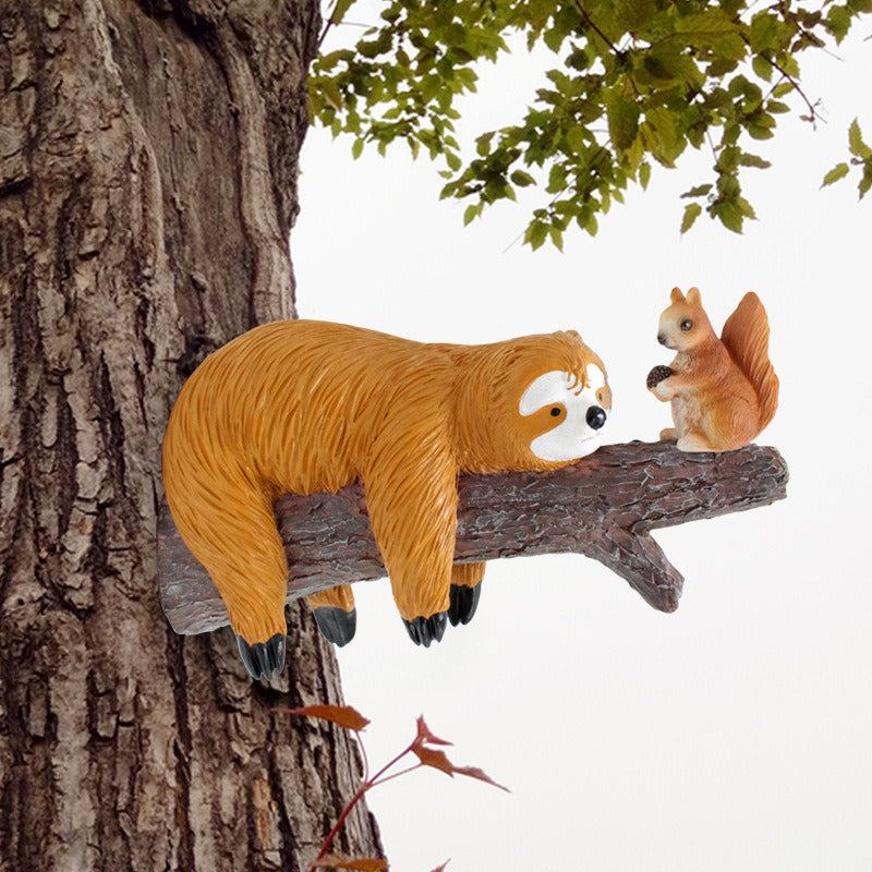 Sloth and Squirrel Resin Hangers Garden Cute Animal Tree Hangers