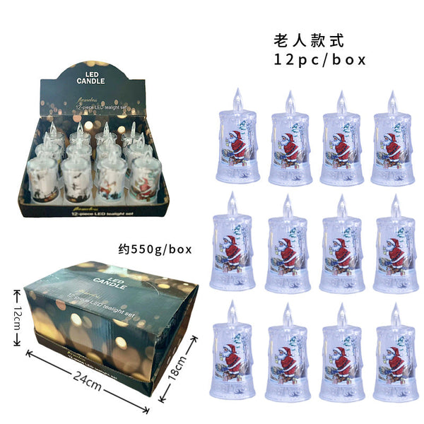 Christmas led electronic candle light Christmas snowman elk decoration luminous night light atmosphere light ornaments