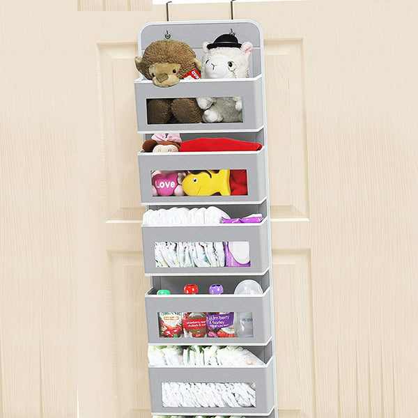 5 - Shelf Hanging Storage: Anti - Tilt, 5 large pockets. Good for bedroom, bathroom, living room (behind - door use).