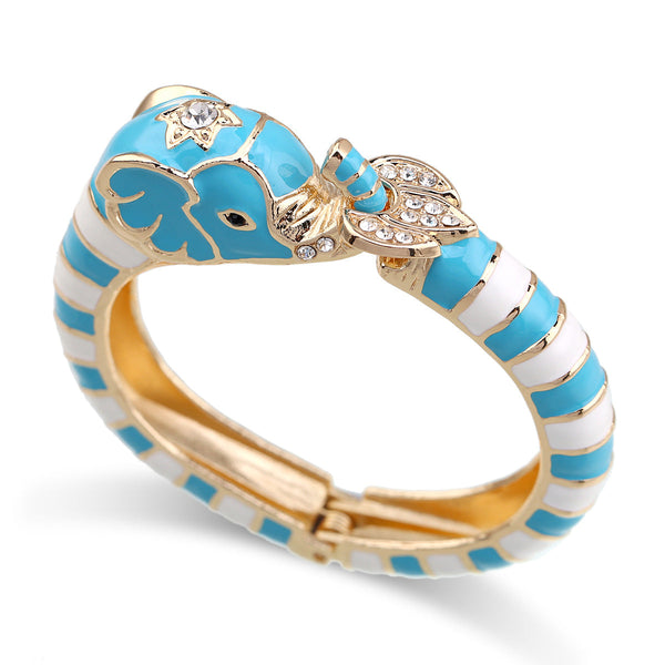 European and American fashion jewelry elephant enamel oil drip alloy open bracelet