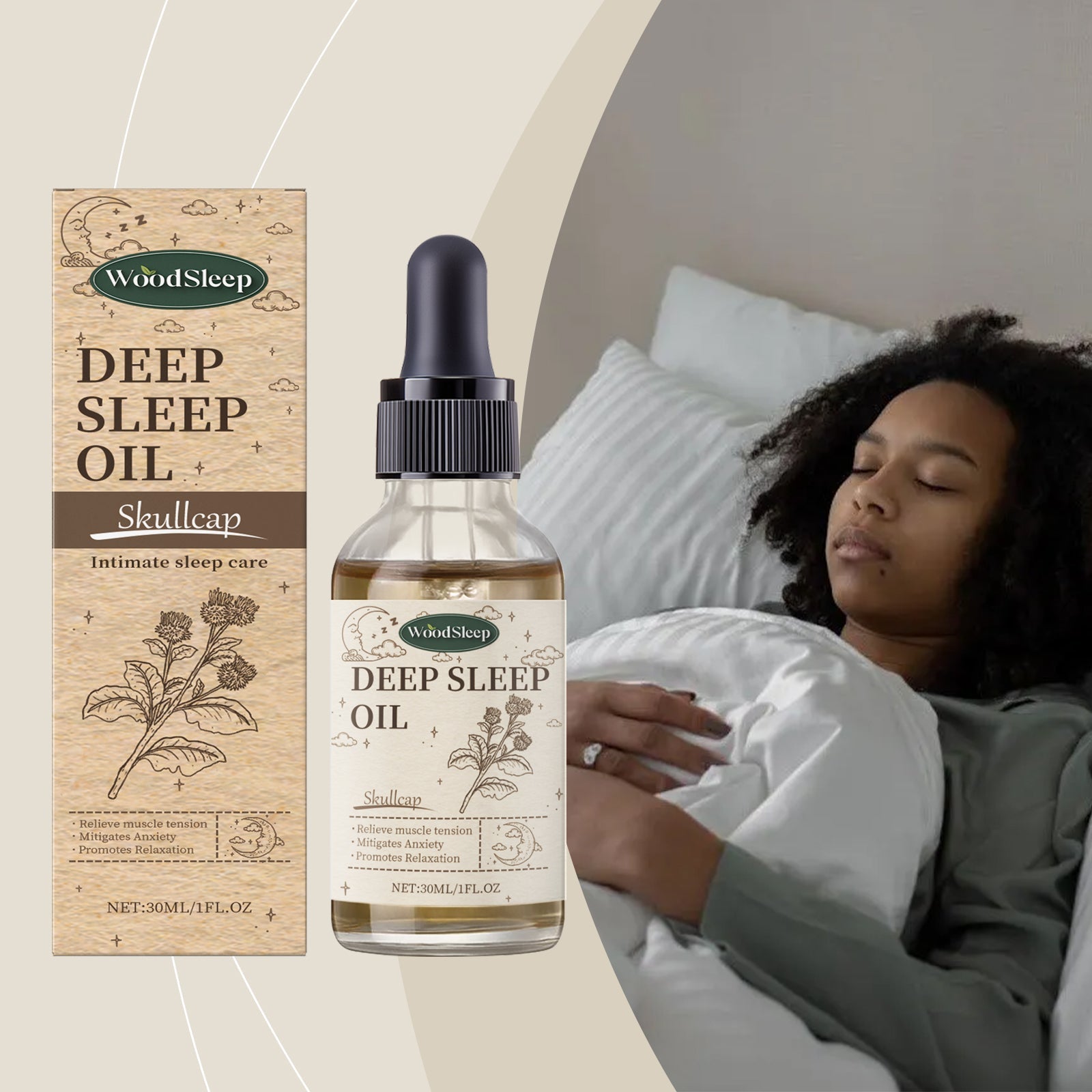 Scutellaria Sleep Essential Oil Eases Sleep, Relaxes And Comforts Portable Skin And Body Care Essential Oil