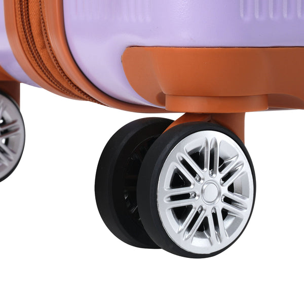 Hardshell Luggage Sets 3 Piece double spinner 8 wheels Suitcase with TSA Lock Lightweight 20''24''28'' Lilac + ABS