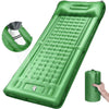 Outdoor thicken self-inflating camping mattress: ultralight, with built-in pump, ideal for travel, hiking, fishing. - Green