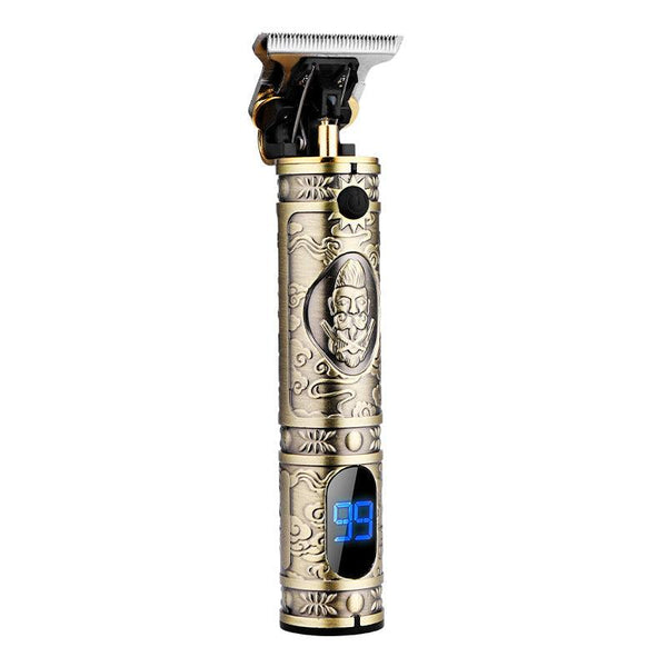 Electric Hair Clipper T9 Multi Accessory LCD Rechargeable Retro Oil Head Engraving Electric Hair Clipper