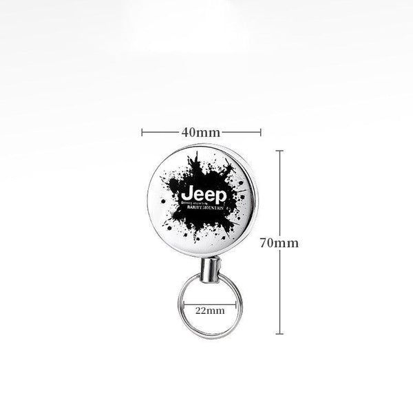 Outdoor equipment high elasticity telescopic steel wire rope keychain anti loss and anti-theft telescopic keychain