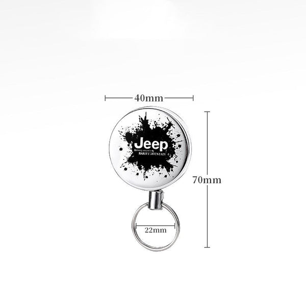 Outdoor equipment high elasticity telescopic steel wire rope keychain anti loss and anti-theft telescopic keychain