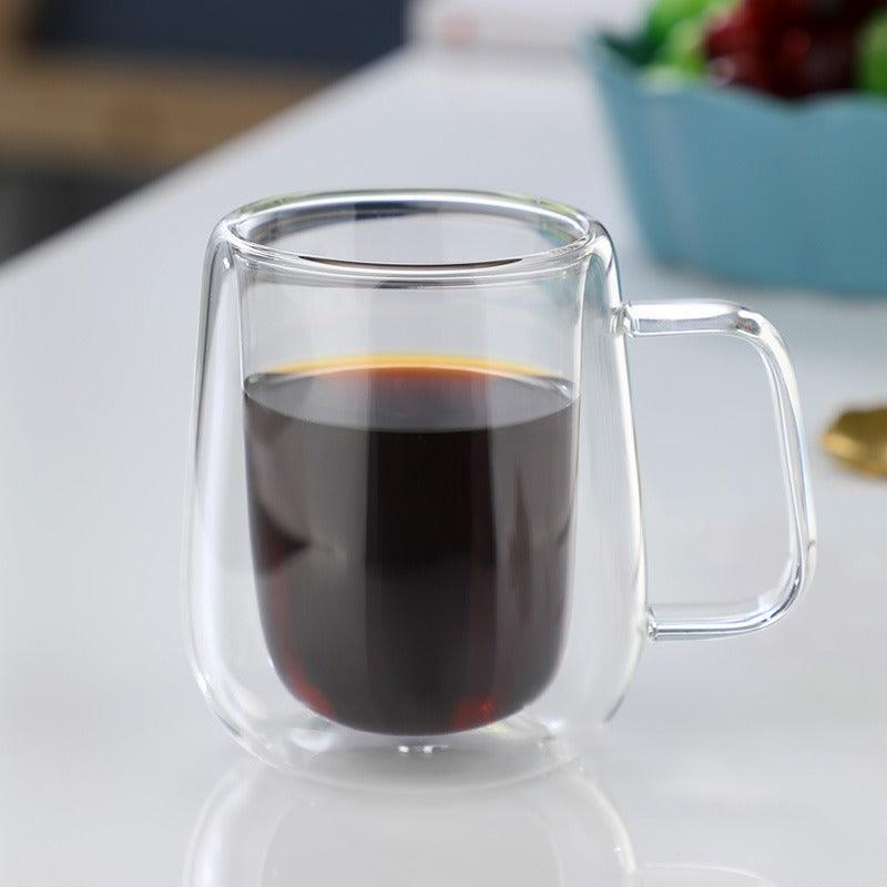 Creative Double Layer Mug with Double Layer Glass Cup and High Borosilicate Glass