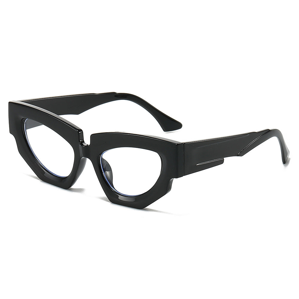 New Personalized Fashion Cat Eye Sunglasses Instagram Trendy Irregular Water Chestnut Hip Simple Leisure Street Photography Sunglasses