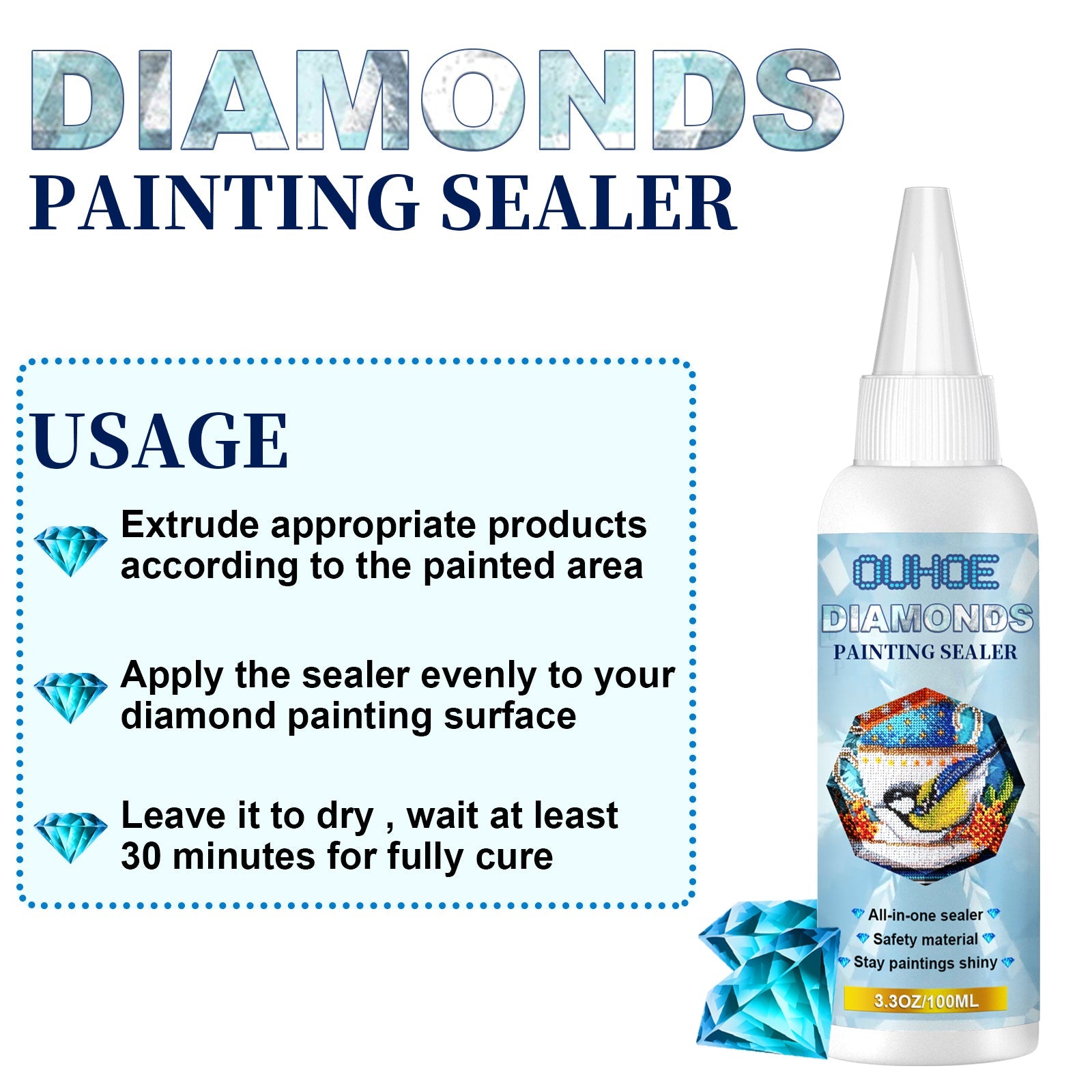 Diamond Painting Sealant, Diamond Painting Oil Painting Protective Adhesive 5D Diamond Painting Puzzle Sealant