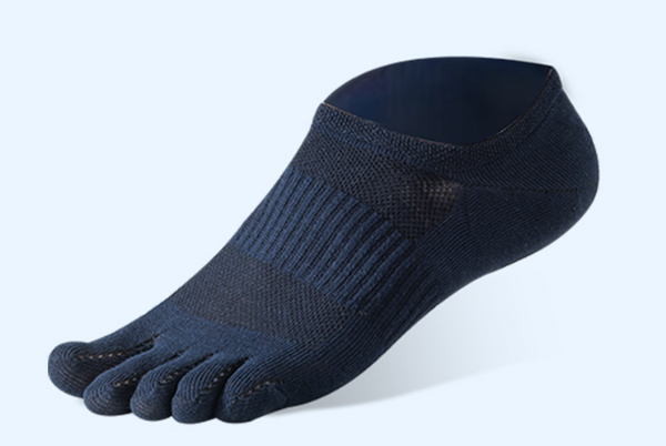 1 pair Pure Cotton Five Finger Short Socks Men Sweat Absorbent Antibacterial Breathable Mesh Boat Socks Running Sports Toe Sock - Gifts for You 'n Me