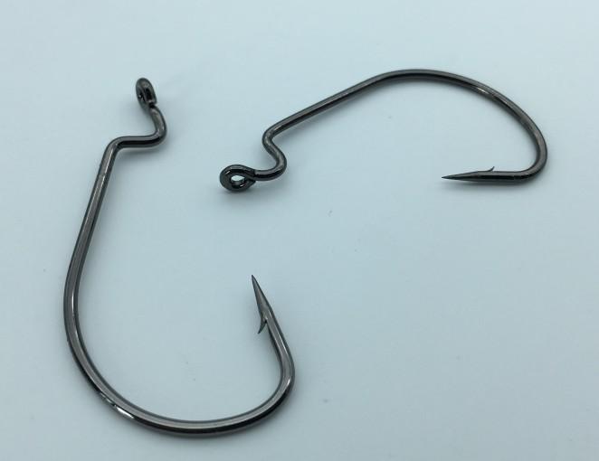 Rompin 20pcs/lot Black Nickel Crank Fishing Hooks High Carbon Steel Worm Sharp Barbed