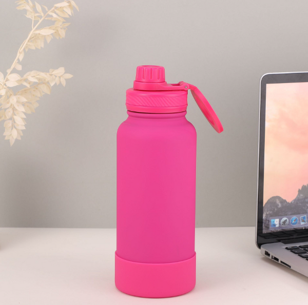 Magnetic Phone Holder Outdoor Large Capacity 1L Wide-Mouth Insulated Stainless Steel Sports Water Bottle