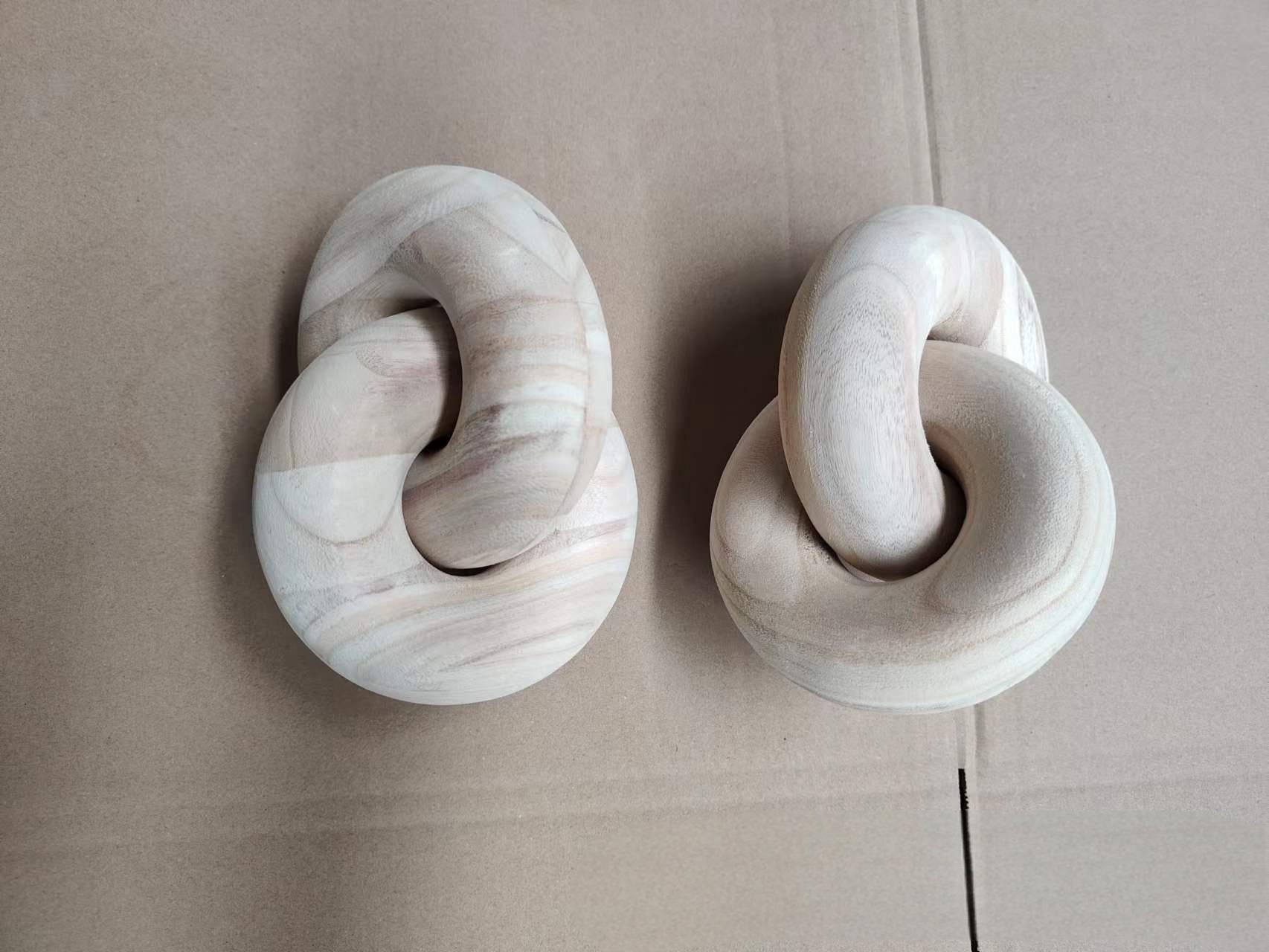 Wooden decorative chains, wooden handicrafts, home furnishings, homestay decorations, two ring buckle wooden chains, two ring wo