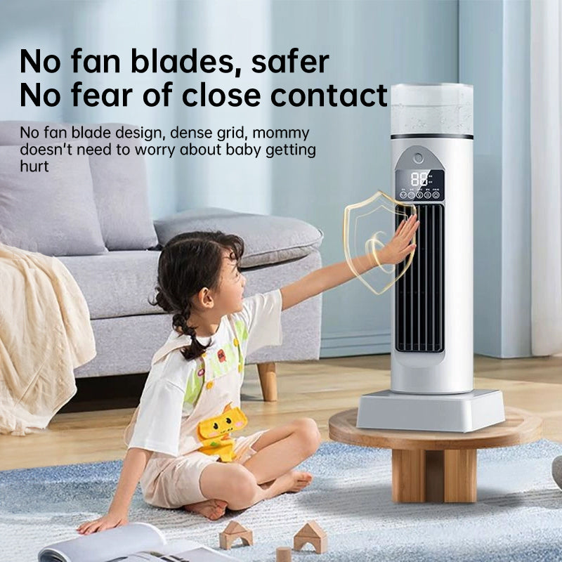 2025 NEW Portable Tower Fan – 6 Wind Speeds, Mist Bladeless, for Bedroom/Living Room/Office