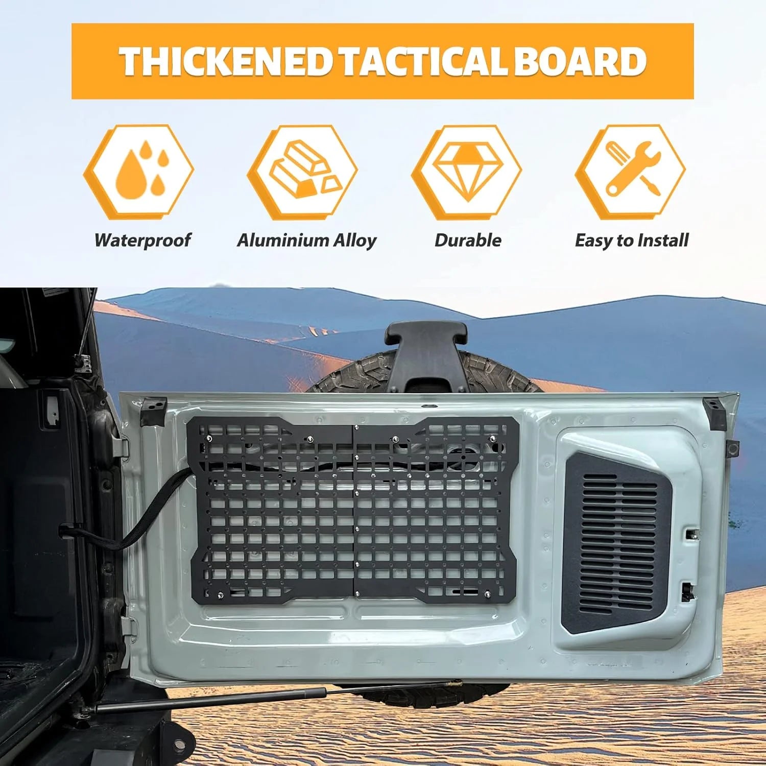 OFF ROAD Tailgate Storage Panel Tailgate Molle Panel Steel Cargo Shelf Storage Luggage Holder Carrier for Ford Bronco Accessorie