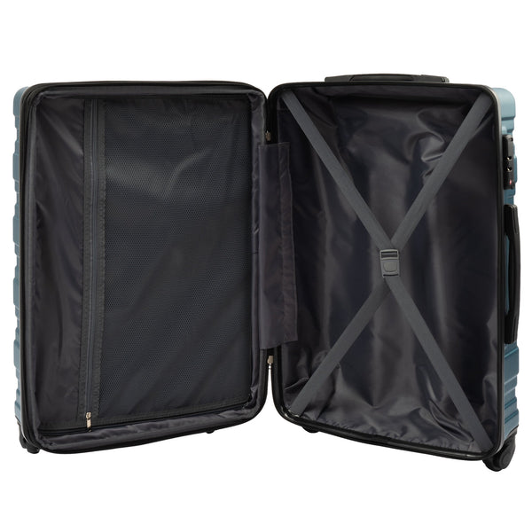 Hardshell Luggage Sets 3 Pcs Spinner Suitcase with TSA Lock Lightweight 20''24''28'' Navy + ABS