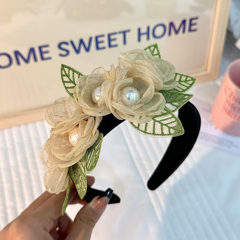 Fashionable fabric flower pearl flower headband