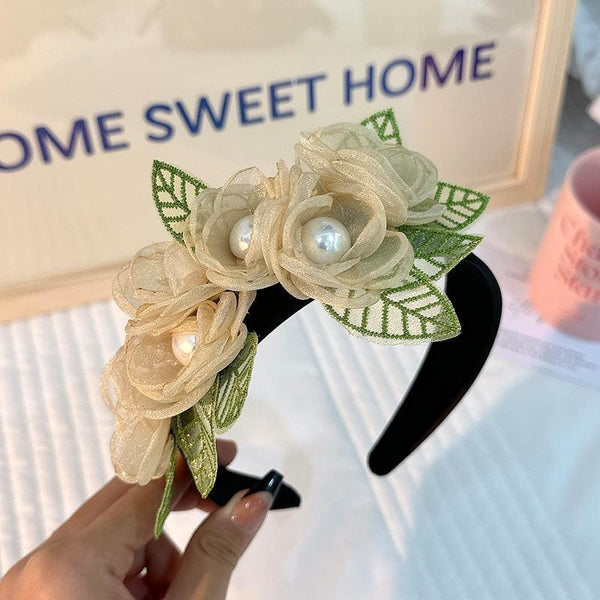 Fashionable fabric flower pearl flower headband