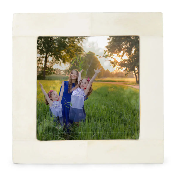 Baby Picture Frames Classic Bone Inlay in White, Set of 3