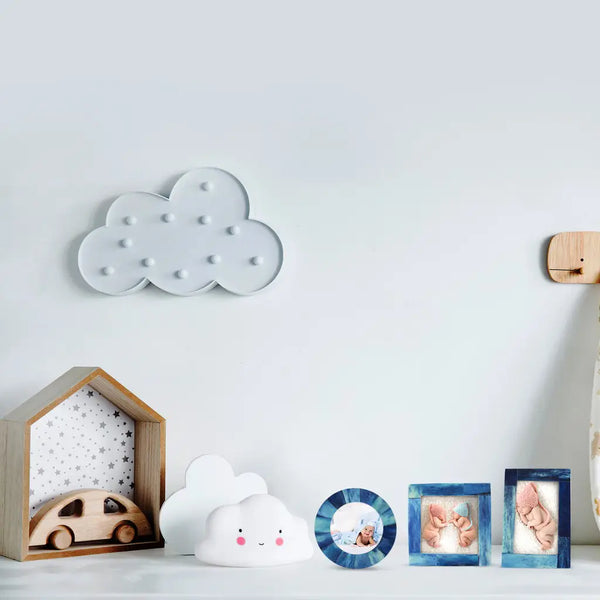Baby Picture Frames Classic Bone Inlay in Blue, Set of 3