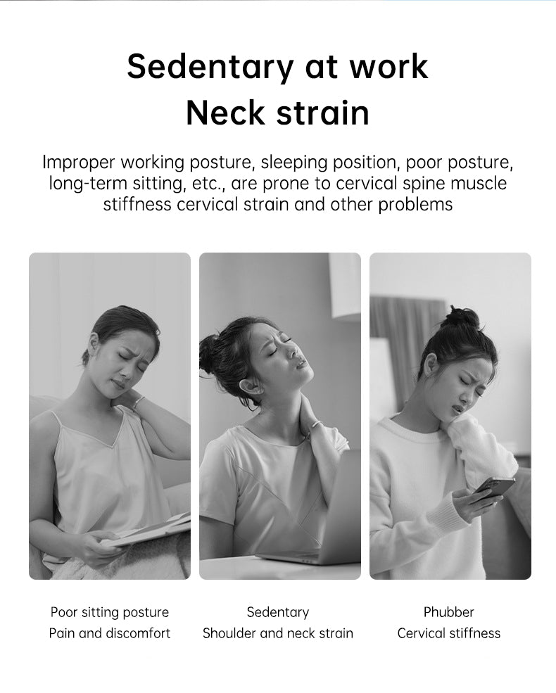 Neck Massager with Heat, Portable Neck Lymphatic Massager for Pain & Fatigue Relief