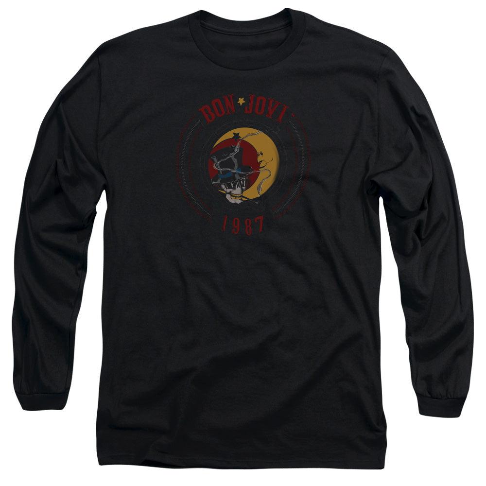 Bon Jovi 1987 Mens Long Sleeve Shirt Black Officially Licensed