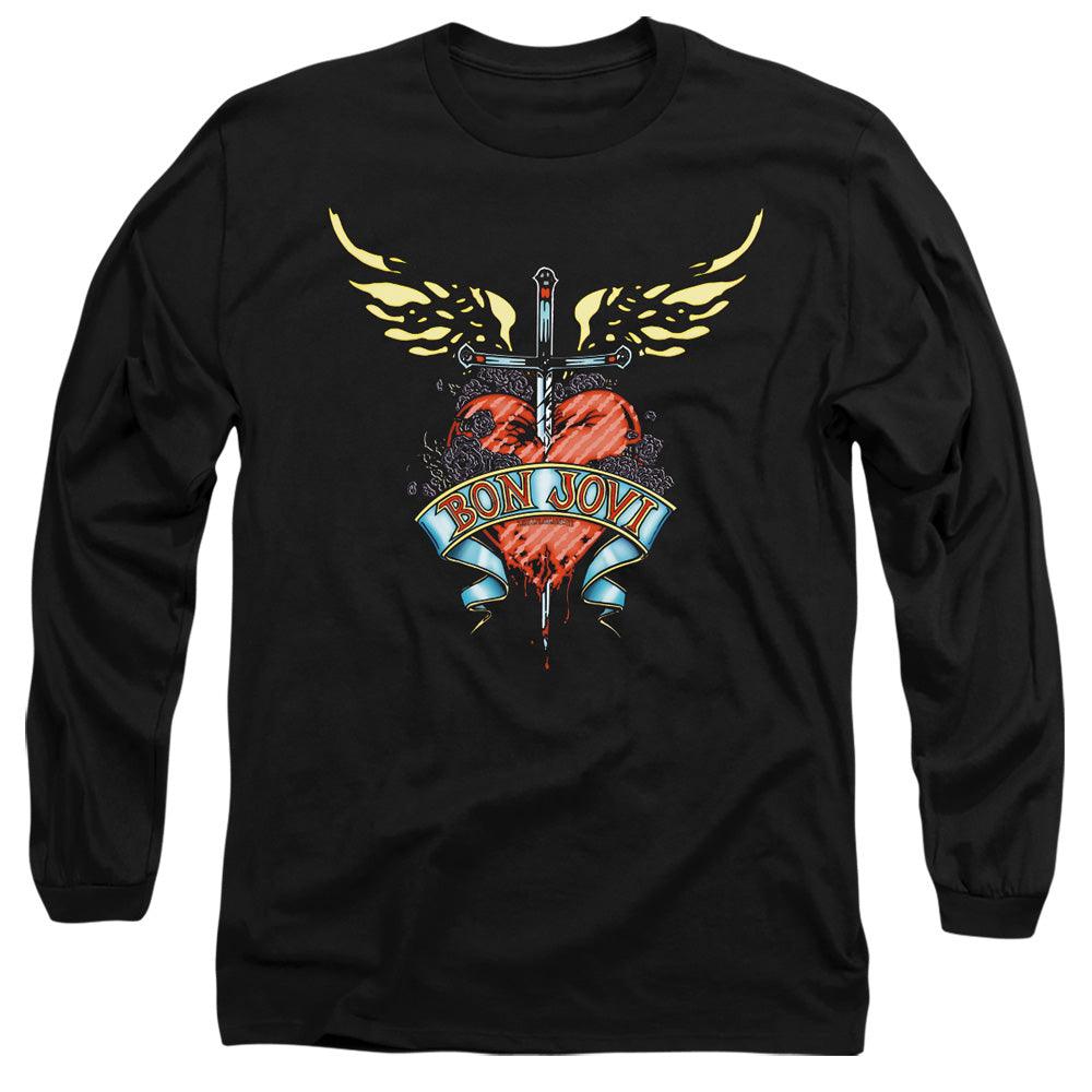 Bon Jovi Daggered Mens Long Sleeve Shirt Black Officially Licensed