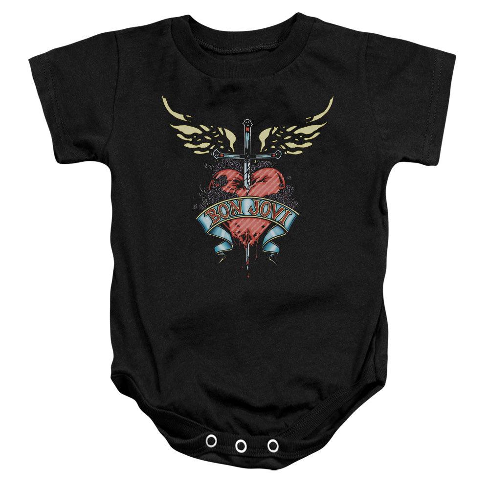 Bon Jovi Daggered Infant Baby Snapsuit Black