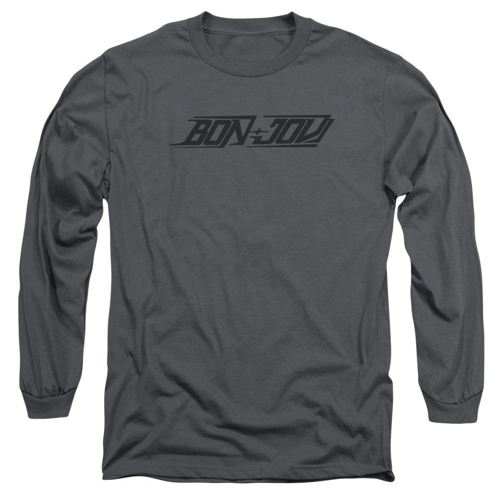 Bon Jovi New Logo Mens Long Sleeve Shirt Charcoal Officially Licensed