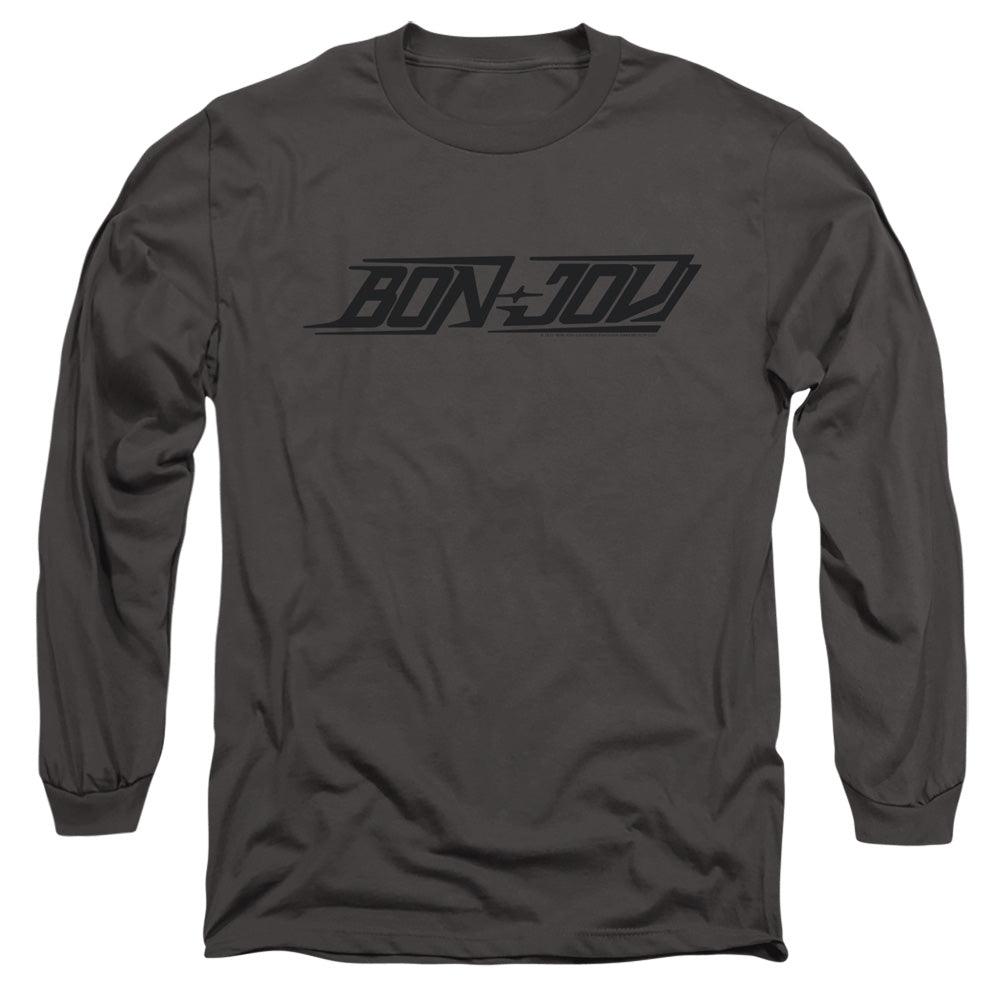 Bon Jovi New Logo Mens Long Sleeve Shirt Charcoal Officially Licensed