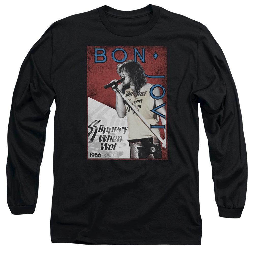 Bon Jovi 86 Tour Mens Long Sleeve Shirt Black Officially Licensed