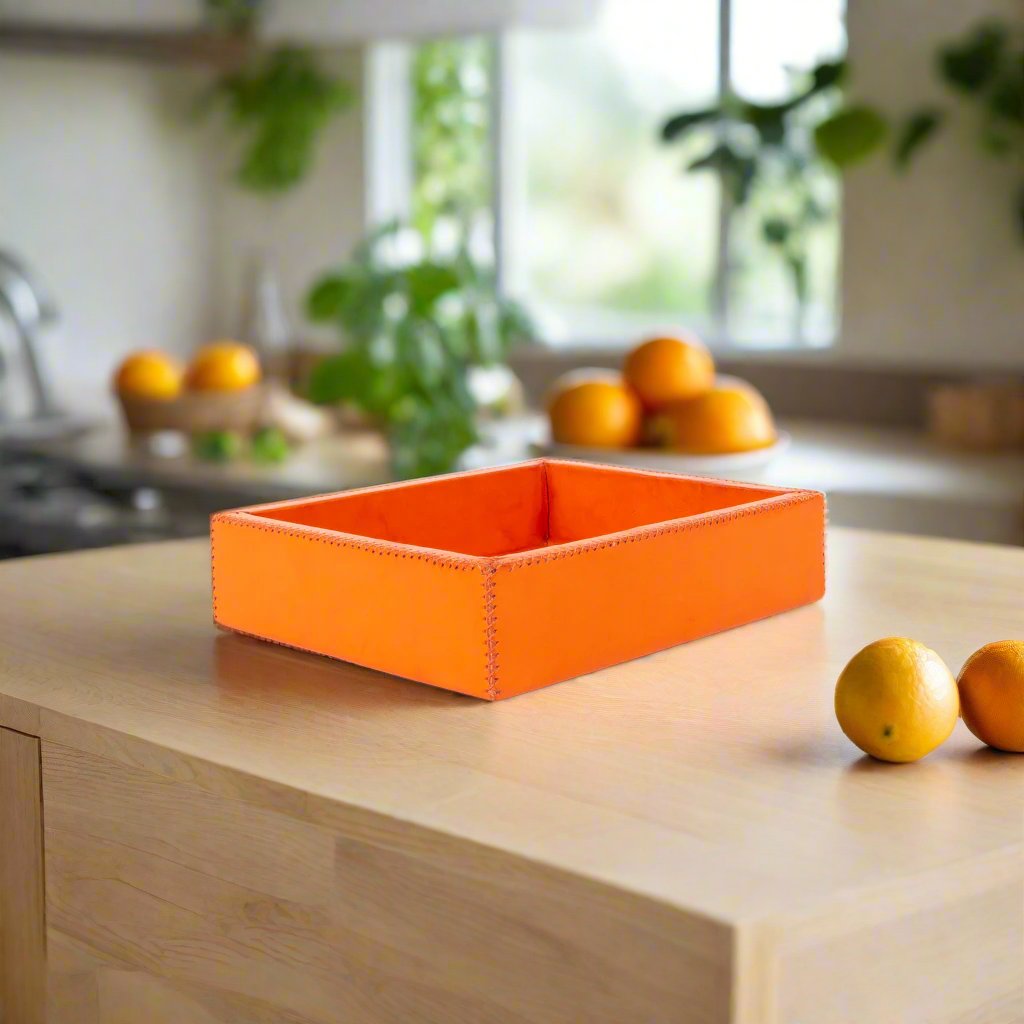 Monedas | Cedar Wood + Leather Valet Tray