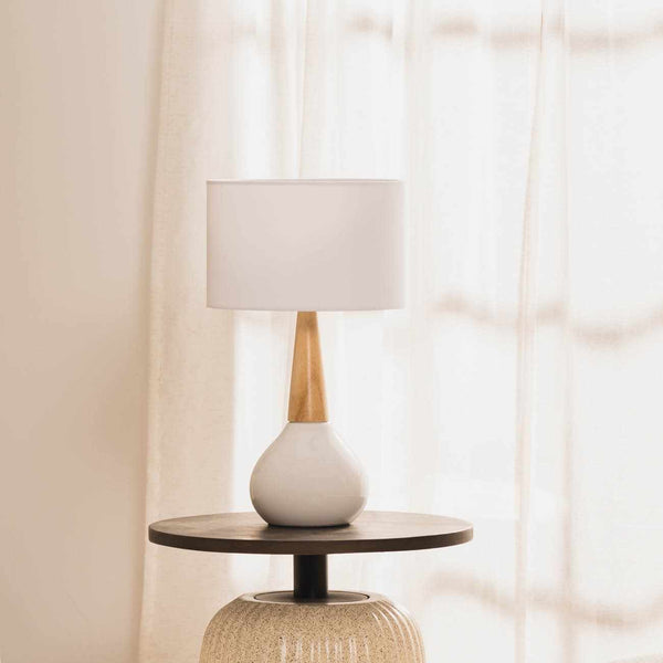 Baugo White Ceramic Table Lamp