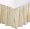 Tailored Bed Skirt Farmhouse Ticking Cream Golden & Yellow Caramel Cotton Striped Ruffled Dust Ruffle,  16