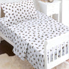 3-Piece Crib/Toddler Cotton Sheet Set White Brown Monkey Around Jungle Bananas