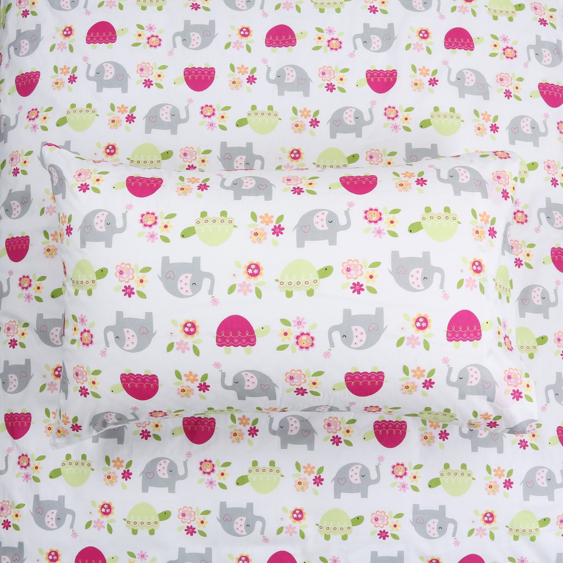 3-Piece Crib/Toddler Cotton Sheet Set White Pink Grey Sweet Floral Friends Baby Elephant Turtle