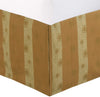 Tailored Bed Skirt Light Brown Tan Striped Circle Pattern Cotton Twill Pleated Dust Ruffle with Split Corners (16