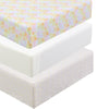 3 Piece Crib/Toddler Cotton Fitted Sheets Pink Purple Colorful Dahlia Floral Dot