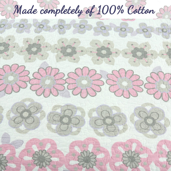 Lola Floral Cotton Reversible Quilt Bedding Set