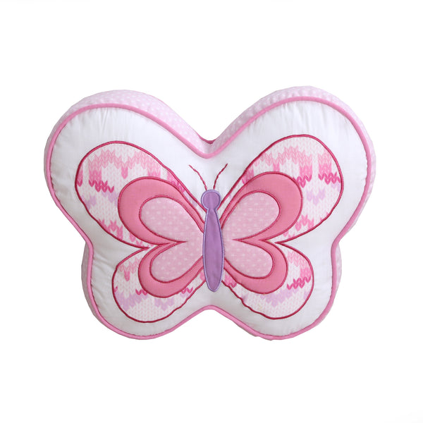 Butterfly Fairisle Pink Purple Striped Sweater Novelty Decor Throw Pillow