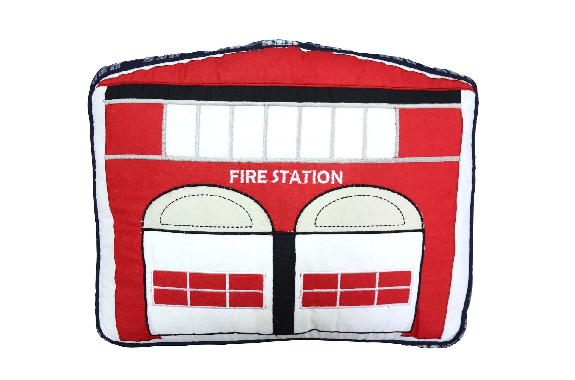 Ronnie Varsity Striped Fire Station House Novelty Decor Throw Pillow
