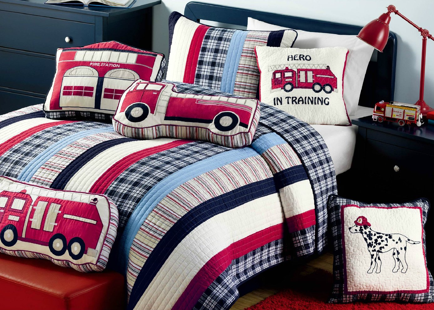Ronnie Varsity Striped Fire Dog Dalmatian Square Decor Throw Pillow