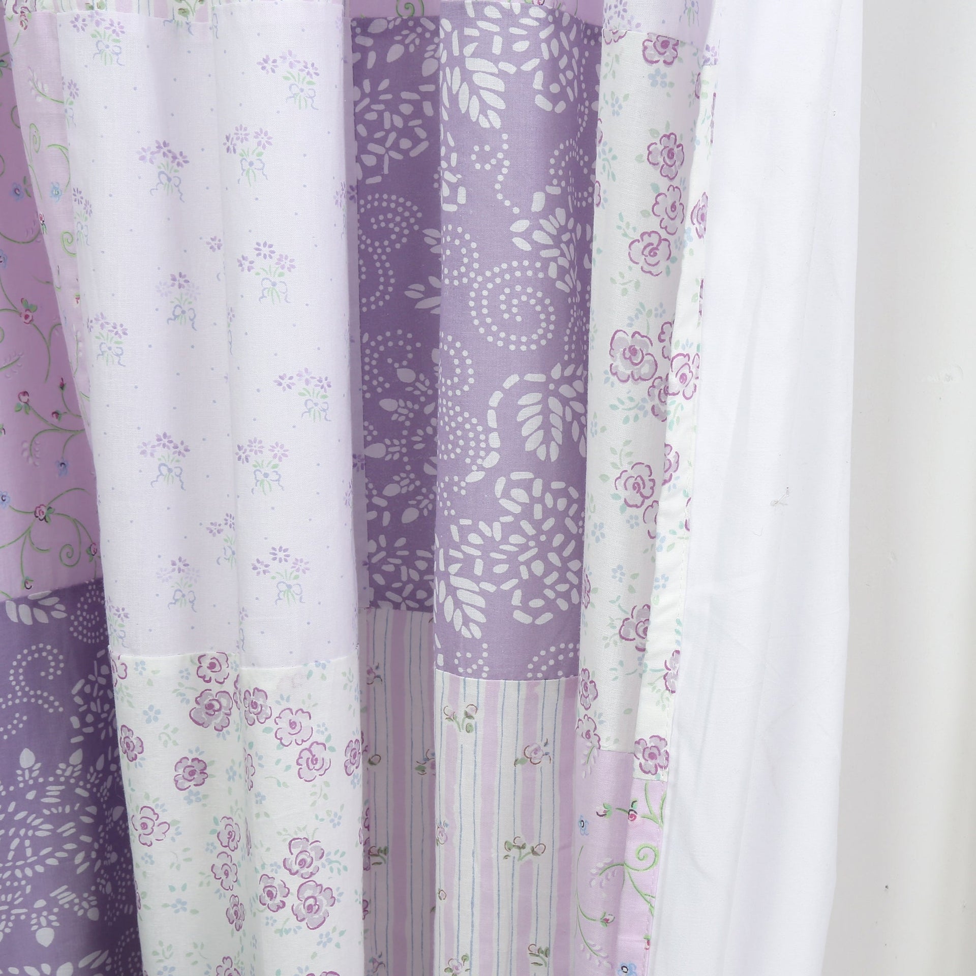 Love of Lilac Lavender Floral Real Patchwork Purple Scalloped Cotton 3-Piece Reversible Quilt Bedding Set